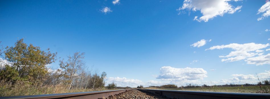 view of the railway track on a sunny day