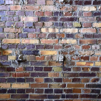 wide angle view of an old wall abandoned factory building