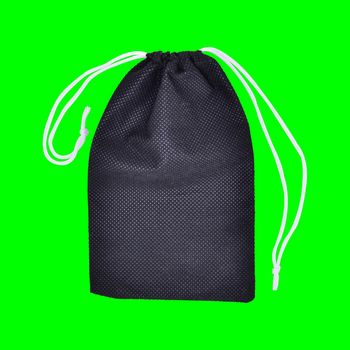 Black Bags White Rope Fabric on green screen