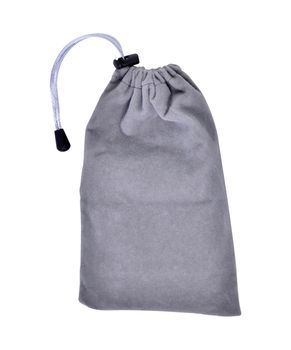 Grey Bags White Rope Fabric Isolated on White Background Clipping Path