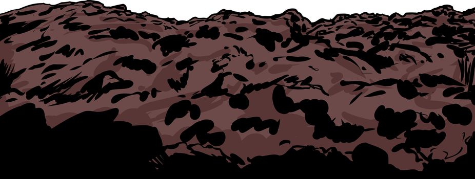 Close up illustration of clump of soil or rocky mining slag heap