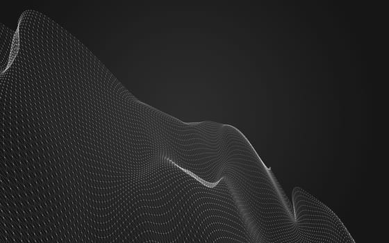 Abstract polygonal space low poly dark background with connecting dots and lines. Connection structure. 3d rendering