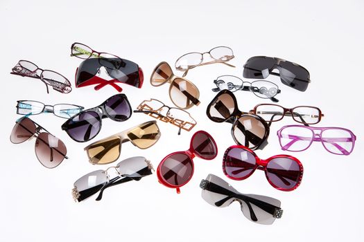 Glasses on isoaltd studio white background