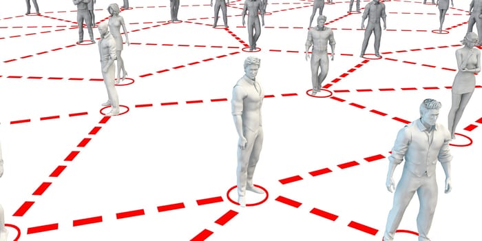 Social Network Concept for Business Professionals on White