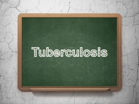 Healthcare concept: text Tuberculosis on Green chalkboard on grunge wall background, 3D rendering