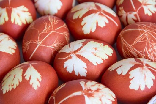 Photo of a lot Easter colorful eggs