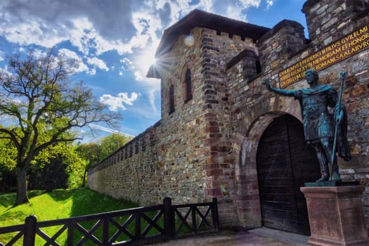 Low angle view of Saalburg Roman Fort Germany