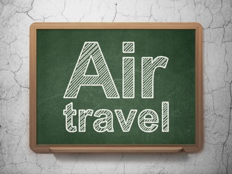 Travel concept: text Air Travel on Green chalkboard on grunge wall background, 3D rendering