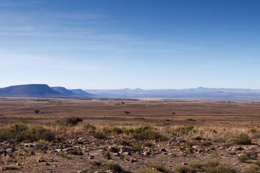 The view of the three mountains in Mountain Zebra National Park.