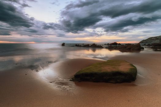 Last day lights at Barrika beach