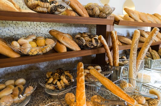 a Delicious bread on the counter shop