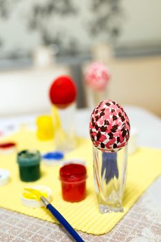 Easter eggs painted by a hand paints