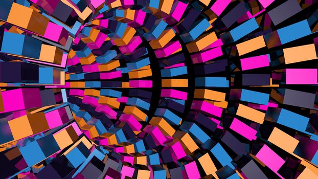 Abstract background with technology tunnel. 3d rendering