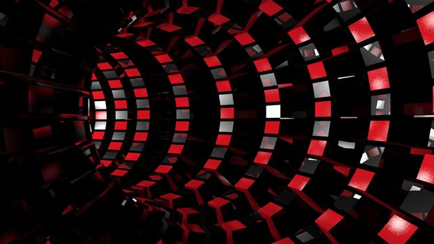 Abstract background with technology tunnel. 3d rendering