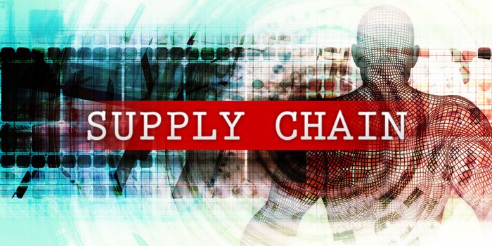 Supply chain Sector with Industrial Tech Concept Art