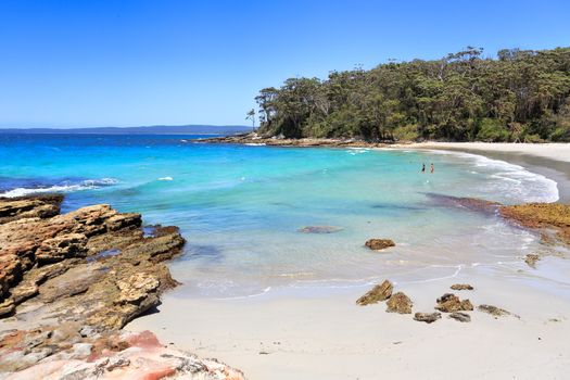 Beautiful destinations of Australia, Blenheim Beach Jervis Bay, Australia, pristine waters under perfect blue skies, 