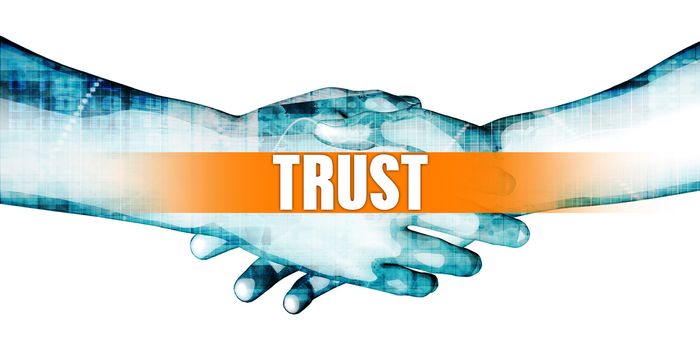 Trust Concept with Businessmen Handshake on White Background