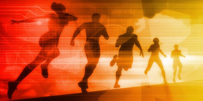 Sports Background Illustration Concept with Running People