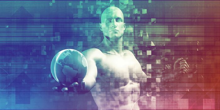 Global Technology Network as a Futuristic Abstract Background