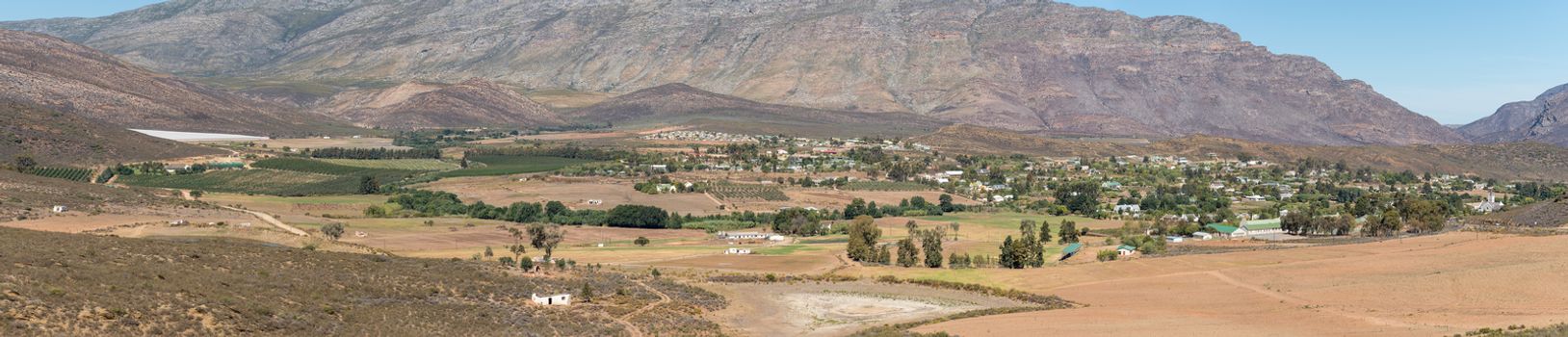 A panoramic view of Barrydale, a village in the Western Cape Province