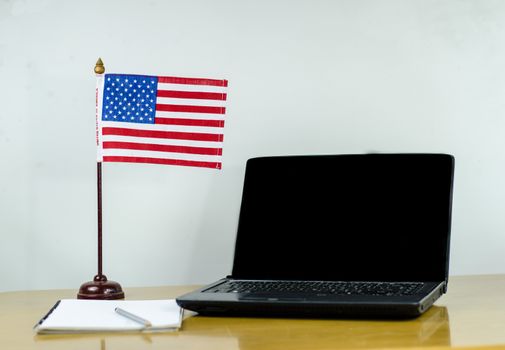 USA flag in 
office
White background