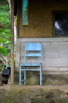 image with construction house and chair in the country