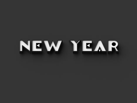 3D RENDERING WORDS 'NEW YEAR' ON PLAIN BACKGROUND