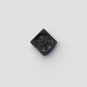 3D RENDERING OF EXHAUST FAN ON PLAIN BACKGROUND