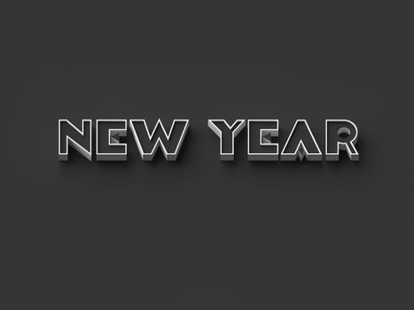 3D RENDERING WORDS 'NEW YEAR' ON PLAIN BACKGROUND