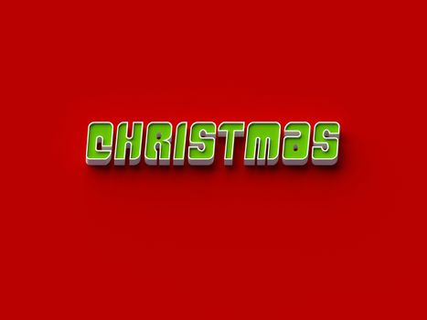 COLOR PHOTO OF 3D RENDERING WORDS 'CHRISTMAS' ON PLAIN BACKGROUND