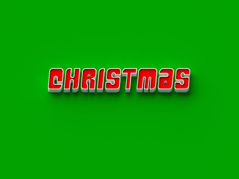 COLOR PHOTO OF 3D RENDERING WORDS 'CHRISTMAS' ON PLAIN BACKGROUND
