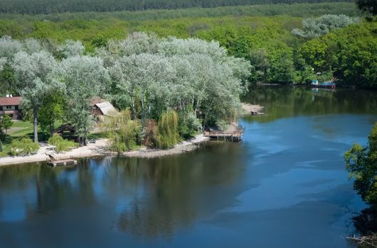 A view from above of the bends of the Seversky Donets River. Region of Kharkov .