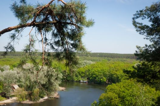 A view from above of the bends of the Seversky Donets River. Region of Kharkov .