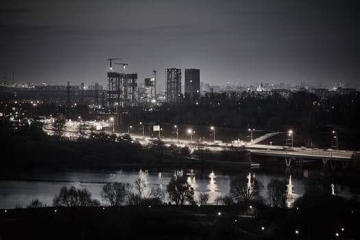 Russia, Moscow, night time city view photo