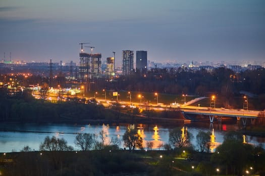 Russia, Moscow, night time city view photo