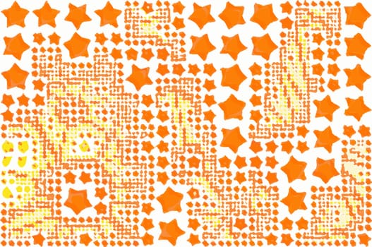 Abstract background full of stars and round shapes confetti.