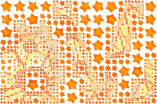 Abstract background full of stars and round shapes confetti.