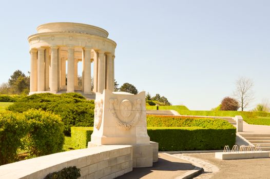 Monument of the Montsec Butte to the glory of the American soldiers in the Meuse in France