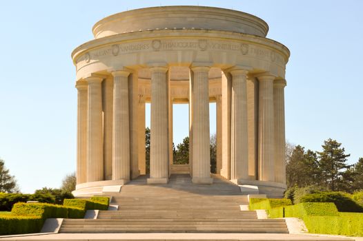 Monument of the Montsec Butte to the glory of the American soldiers in the Meuse in France