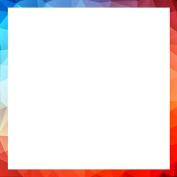 Vivid multicolor polygonal frame with blank white copy space. 