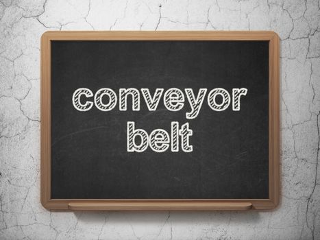 Industry concept: text Conveyor Belt on Black chalkboard on grunge wall background, 3D rendering