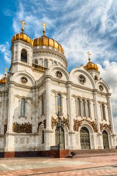 Cathedral of Christ the Saviour, iconic landmark in Moscow, Russia. It's the tallest Orthodox Christian church in the world