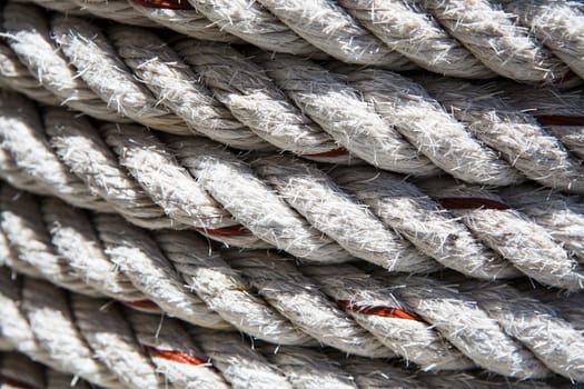 Background of roll of rope. Texture rope closeup,Perfect  rough rope texture. selective focus.