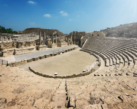 Ruins of the ancient Roman city Bet Shean, Israel