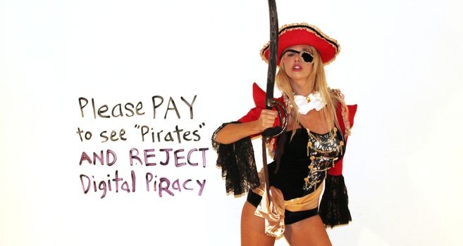 Nadeea Volianova the Russian Pop Star - a lifelong Johnny Depp fan - urges people to pay to see the new Pirates movie and ignore the pirated copy that hackers released, Beverly Hills, CA 05-25-17