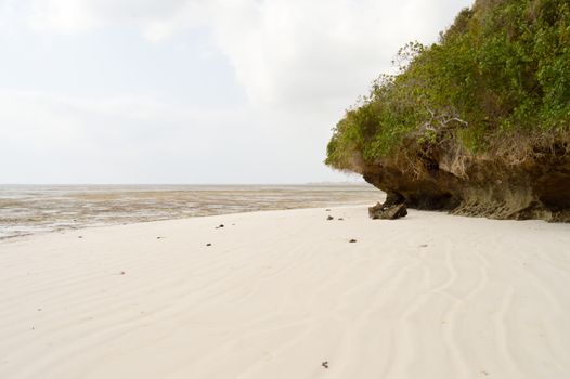 Small cove on the beach of Bamburi near Mombasa in Kenya
