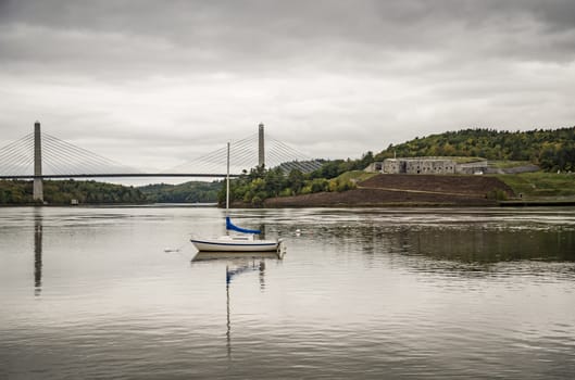 Penobscot Narrows Bridge in North of Maine, USA