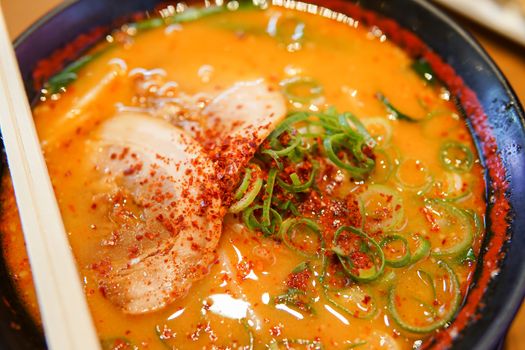 japanese traditional ramen noodle soup