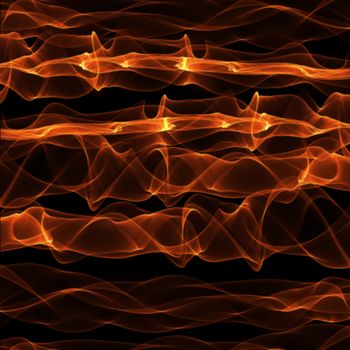 Set of abstract red smoke fire brushes over black background. Wavy elegant collection elements for your design and art.