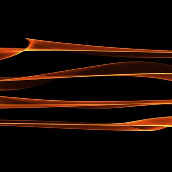 Set of abstract red smoke fire brushes over black background. Wavy elegant collection elements for your design and art.